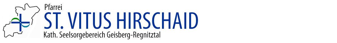 Logo und Schriftzug im Kopf der Homepage der Pfarrei St. Vitus Hirschaid