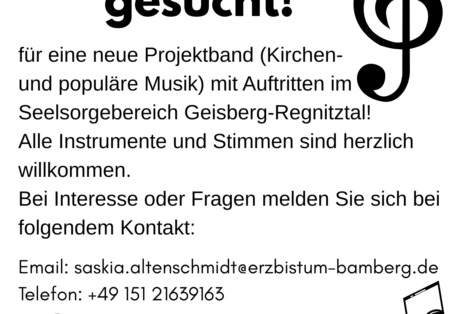 Plakat Projektband Seelsorgebereich
