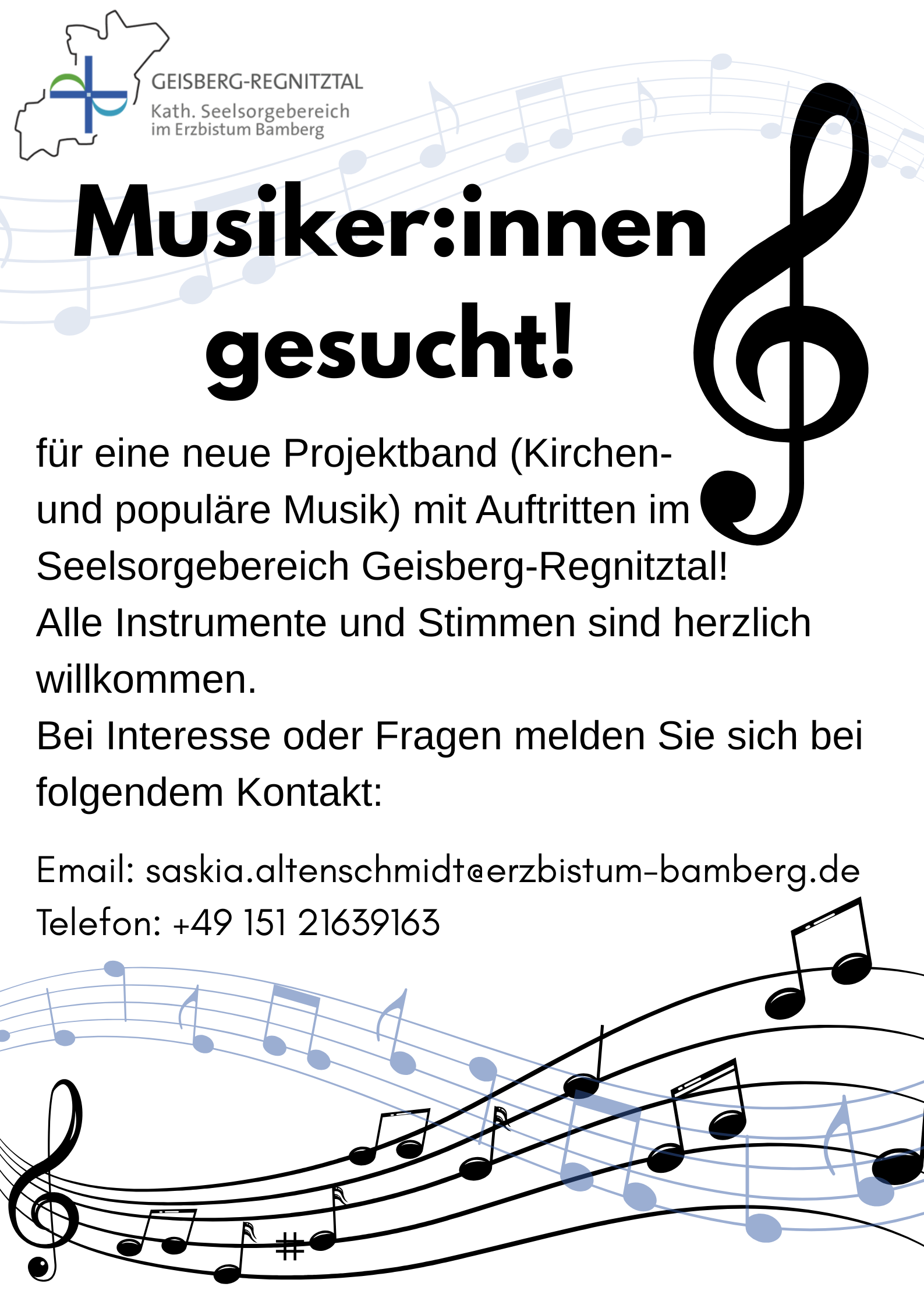Plakat Projektband Seelsorgebereich
